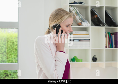 Businesswoman talking on a mobile phone Stock Photo