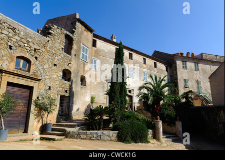 stairs in in Pigna in the Balagne,  Corsica, France Stock Photo