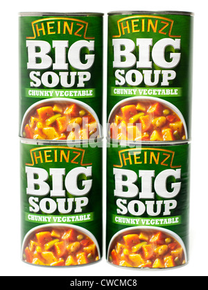 Four cans of Heinz Big Soup Stock Photo