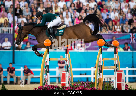 Kamal Bahamdan (KSA) riding NOBLESSE DES TESS in the Individual Jumping Equestrian event at the Olympic Summer Games Stock Photo