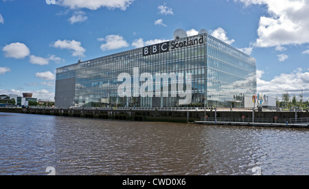 The new BBC Scotland headquarters building at Pacific Quay on the River Clyde in Govan Glasgow Scotland Stock Photo