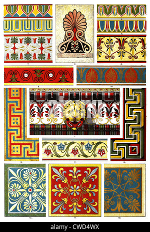 Greek Polychrome architecture Stock Photo