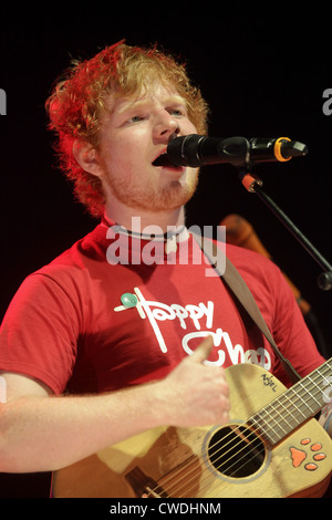 Ed Sheeran at the  V Festival at Hylands Park,Chelmsford on Saturday 18 August 2012. Stock Photo