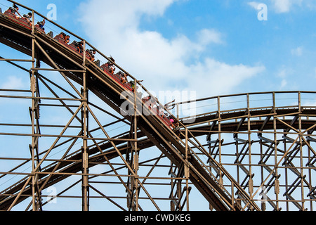 El Toro wooden roller coaster, Great Adventure, Six Flags, New Jersey, USA Stock Photo