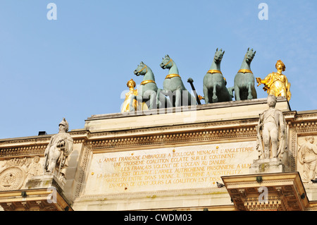 Arc de Carousel in Paris. Architectural detail Stock Photo