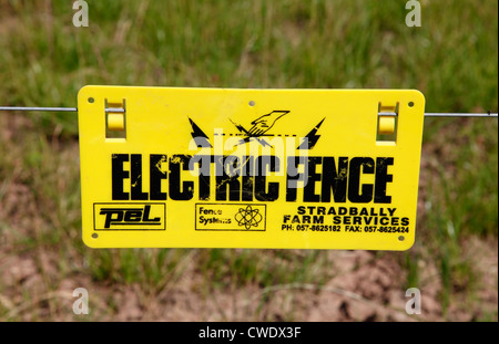 An electric fence on a farm in the U.K. Stock Photo