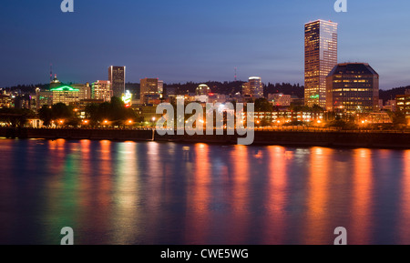 Portland Oregon across the Willamette River Stock Photo