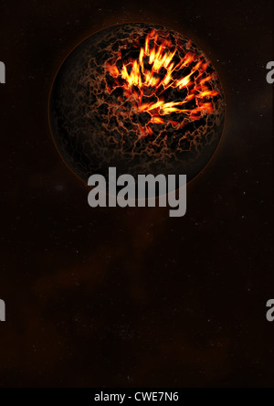 Digitally Manipulated Sphere Of Flames On Black Background Stock Photo