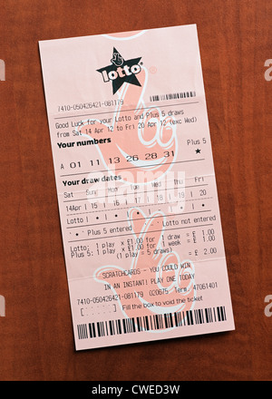 Lottery Ticket, UK. Stock Photo