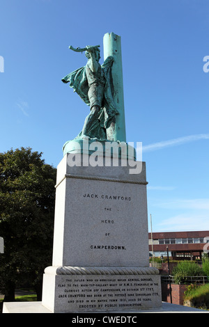 Memorial to Jack Crawford in Sunderland, England. Stock Photo