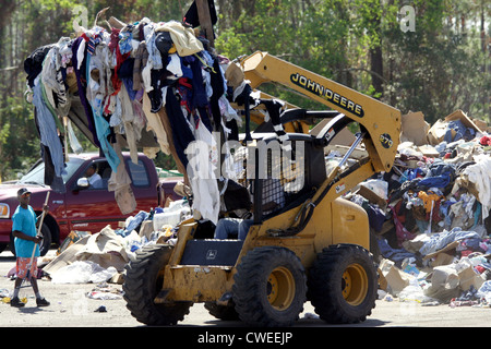 Sort of relief supplies after Hurricane Katrina Stock Photo