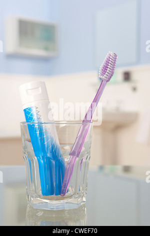 Toothbrush and toothpaste Stock Photo