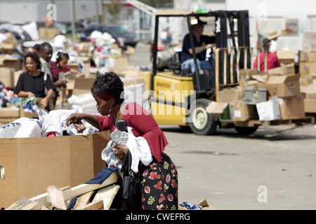 Hilfsgueterabholung after Hurricane Katrina Stock Photo