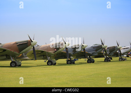 Row of Spitfires at Duxford air show Stock Photo