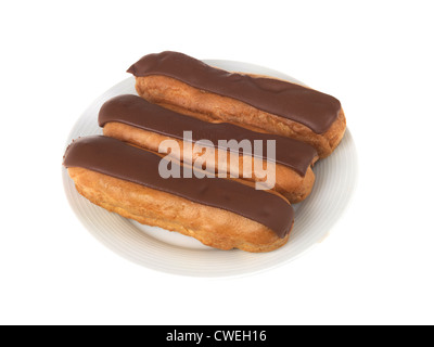 Frozen Chocolate Eclairs Stock Photo