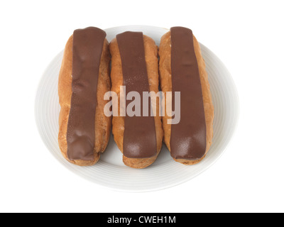 Frozen Chocolate Eclairs Stock Photo