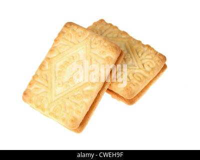 Custard Cream Biscuits Stock Photo