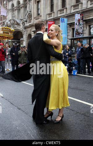 Street dancing during the celebrations at the Queen's Diamond Jubilee, Piccadilly, London, 2012 Stock Photo
