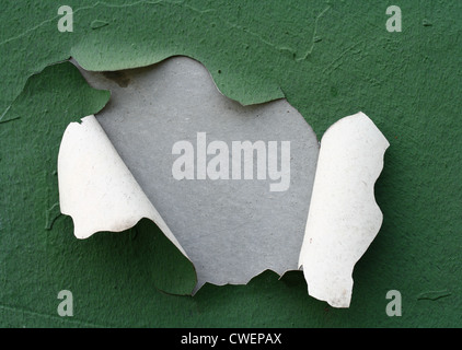 close-up of peeling painted wall Stock Photo