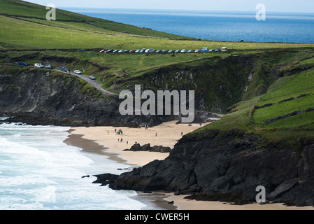 Slea Head with Coumeenoule Beach, Dingle Peninsula, Co. Kerry, Republic of Ireland. Stock Photo