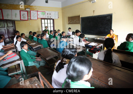 Girls in St. Teresa Girls High School in Basanti, West Bengal, India Stock Photo