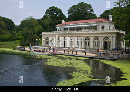 The boathouse in Brooklyn's Prospect Park is the home to the Audubon Center Stock Photo