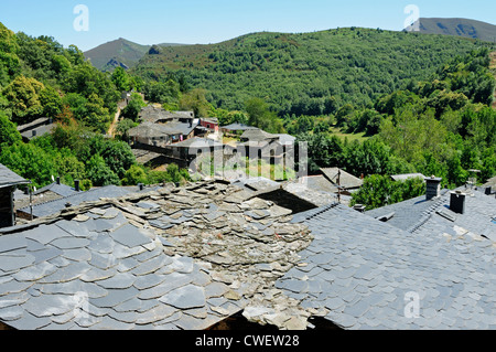 Village of A Seara in the O Courel Mountain range, Lugo, Galicia, Spain Stock Photo