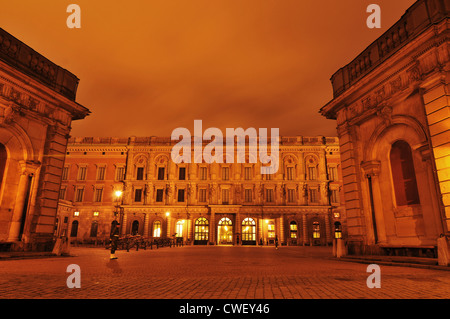 Stockholm, Sweden - 12 Dec, 2011: Night view of Royal Palace (Stockholms slott or Kungliga slottet) Stock Photo