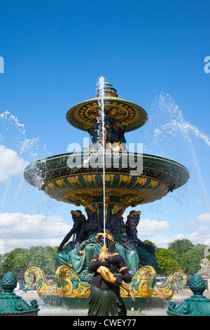 Fountain in Place de la Concorde in Paris Stock Photo