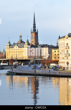 Stockholm, Sweden - 14 Dec, 2011: Historical buildings in Gamla Stan, the old town of Stockholm Stock Photo