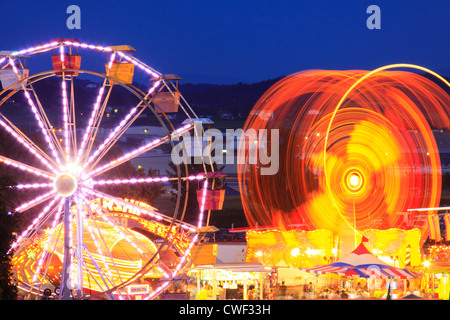 Midway Lights, Rockingham County Fair, Harrisonburg, Shenandoah Valley, Virginia, USA Stock Photo