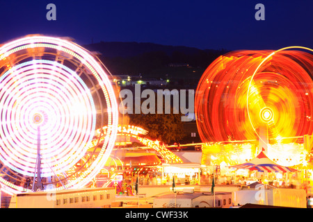 Midway Lights, Rockingham County Fair, Harrisonburg, Shenandoah Valley, Virginia, USA Stock Photo