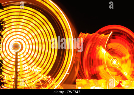 Midway Lights, Rockingham County Fair, Harrisonburg, Shenandoah Valley, Virginia, USA Stock Photo