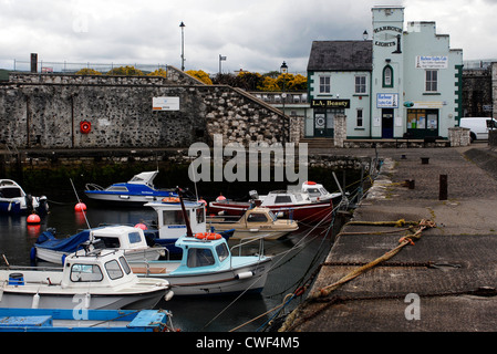 Fishing port in Carnlough, Coastal Road, County Antrim, Ulster, North Ireland, UK, Europe. Stock Photo