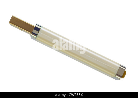Close up of a USB flash memory isolated on white, Adobe RGB Stock Photo