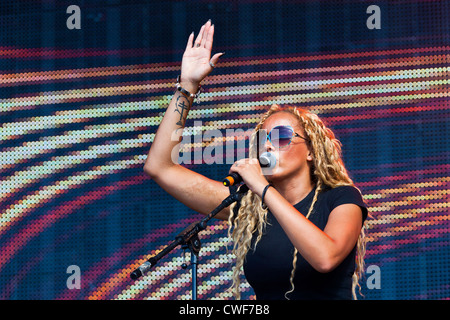 Caron Wheeler of the group Soul II Soul performing on stage at the Rewind Festival Henley on Thames 2012. PER0231 Stock Photo