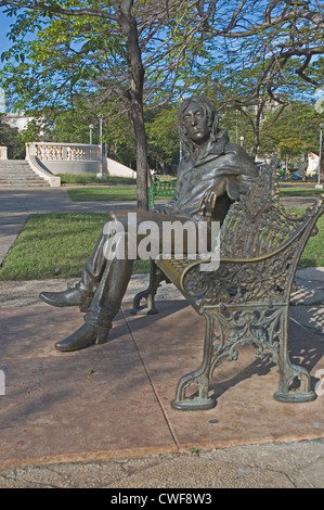 CUBA, Havana, John Lennon Park, seated statue of John Lennon Stock Photo