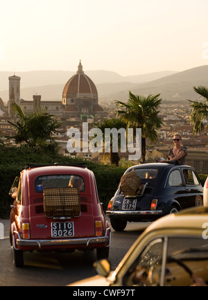 Fiat 500 tour of Florence, Italy Stock Photo - Alamy