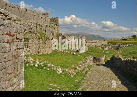 EUROPE, Albania, Shkodra, Rozafa Castle main entrance Stock Photo