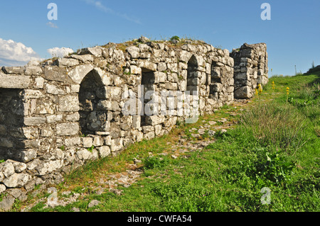 EUROPE, Albania, Shkodra, Rozafa Castle, the first yard, section of castle wall Stock Photo