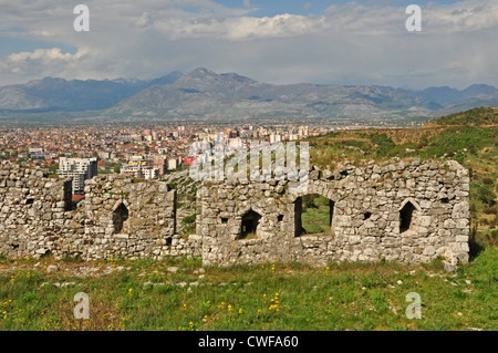 EUROPE, Albania, Shkodra, Rozafa Castle, the first yard, section of castle wall Stock Photo