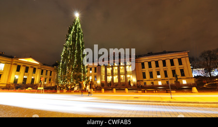 Oslo, Norway - 16 Dec, 2011: Medieval market in the Norwegian capital city at Christmas Stock Photo