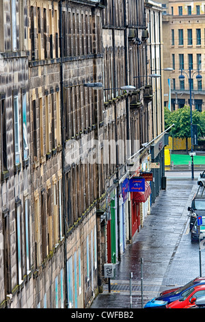 Deserted wet street, Edinburgh, Scotland Stock Photo