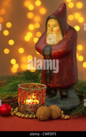 Christmas decoration with Santa Claus Figurine Stock Photo
