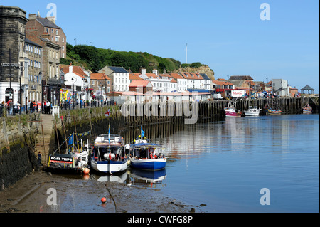 pleasure trip boats in whitby harbour north yorkshire england uk Stock Photo