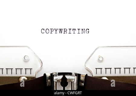 Concept image with Copywriting printed on an old typewriter Stock Photo