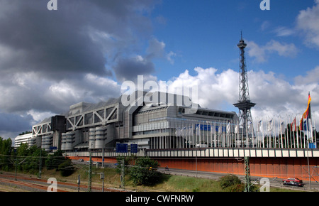 Berlin International Congress Center (ICC) and the radio tower Stock Photo