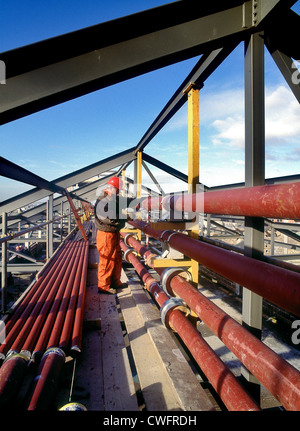 Mechanical services engineer working on a site. Stock Photo
