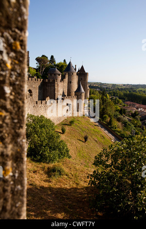 The Carcassonne Castle in the old town of Carcassonne, Southern France Stock Photo