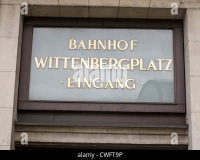 Wittenbergplatz - underground station entrance Berlin Stock Photo